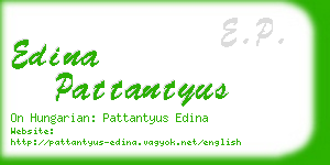 edina pattantyus business card